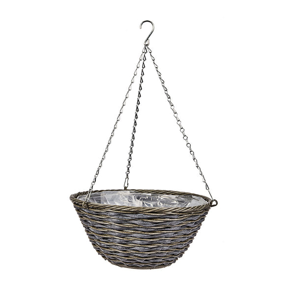 Smart Garden Kielder Faux Rattan Hanging Basket (14-inch) image 1