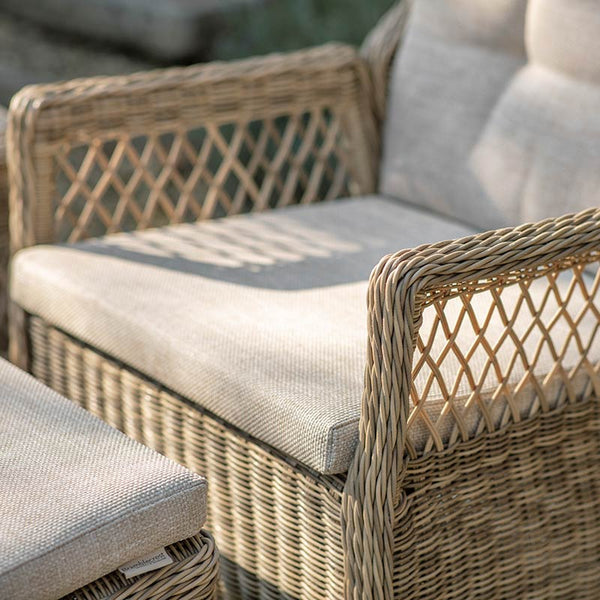 Bramblecrest RHS Rosemoor Rattan Recliner Set with 2 Footstools &amp; High Coffee Table image 4