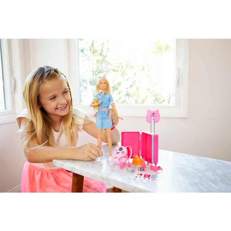 Barbie Travel Doll & Puppy Playset image 0