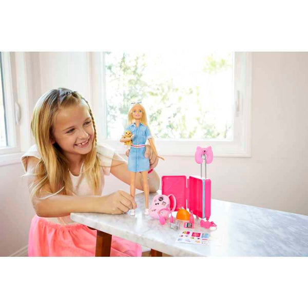 Barbie Travel Doll & Puppy Playset image 1
