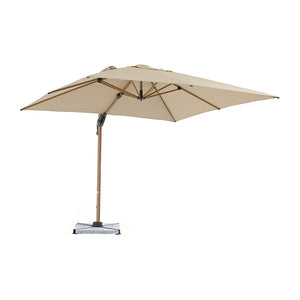 Bramblecrest Chichester 3m x 3m Square Cantilever Wood Effect Parasol in Sand with Granite Base &amp; Cover image 3