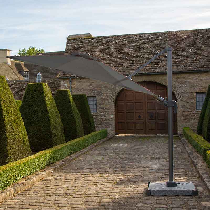Bramblecrest Chichester 3m Round Cantilever Parasol in Grey with Granite Base &amp; Cover image 0