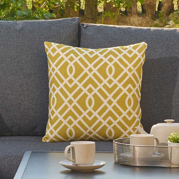 Bramblecrest Square Scatter Cushion, 45 x 45cm â€“ Ochre Maze image 1