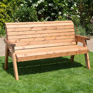 Charles Taylor Winchester Traditional Wooden 3-Seater Bench (Assembled) image 0