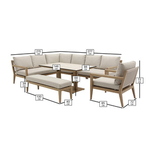 Bramblecrest Maine 8-Seat L-Shape Modular Sofa Set with Height Adjustable Table image 8