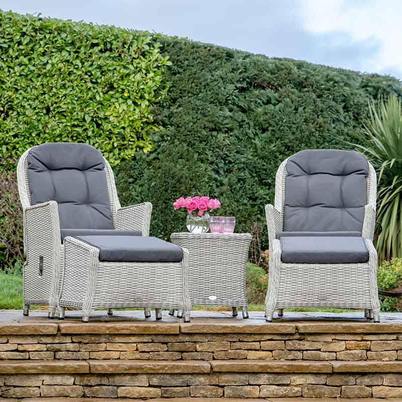 Bramblecrest Monterey 2 Seat Recliner Set in Dove Grey Rattan image 0