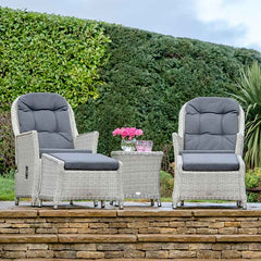 Bramblecrest Monterey 2 Seat Recliner Set in Dove Grey Rattan image 0