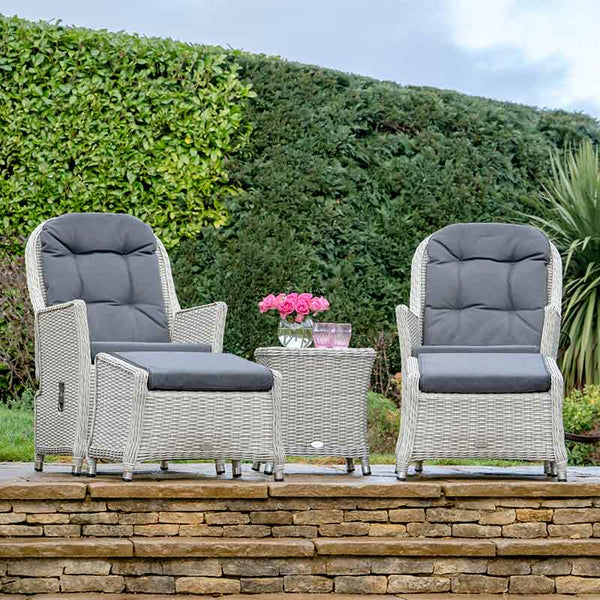 Bramblecrest Monterey 2 Seat Recliner Set in Dove Grey Rattan image 0