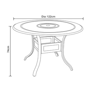 Hartman Amalfi 4 Seat Round Garden Dining Set in Bronze with 2.5m Parasol &amp; 15kg Base image 8