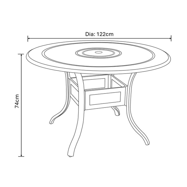 Hartman Amalfi 4 Seat Round Garden Dining Set in Bronze with 2.5m Parasol &amp; 15kg Base image 8