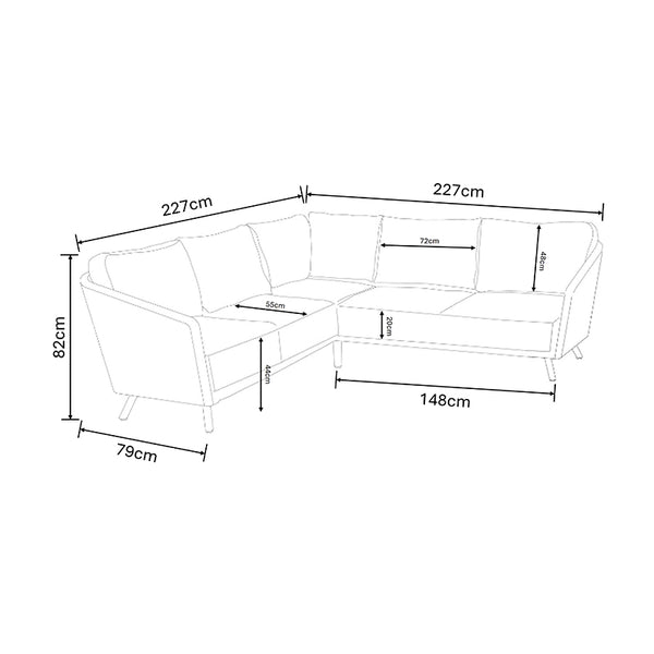 Hartman Eden Mini Corner Sofa Patio Set with Square Table image 16