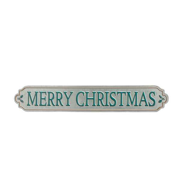 Festive Green Christmas Metal Sign image 0