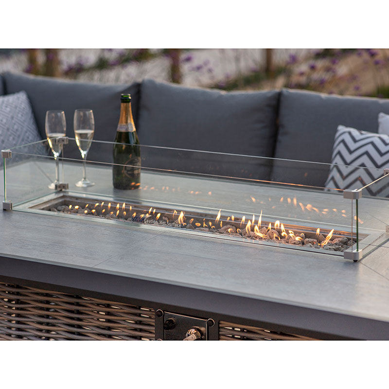 Bramblecrest Tuscan Modular Sofa Set with Rectangular Firepit Table & Bench image 0