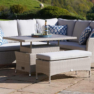 Bramblecrest Tetbury L-Shaped Garden Sofa Set in Nutmeg Weave with Dual Height Table, Dining Bench &amp; Sofa Chair image 2