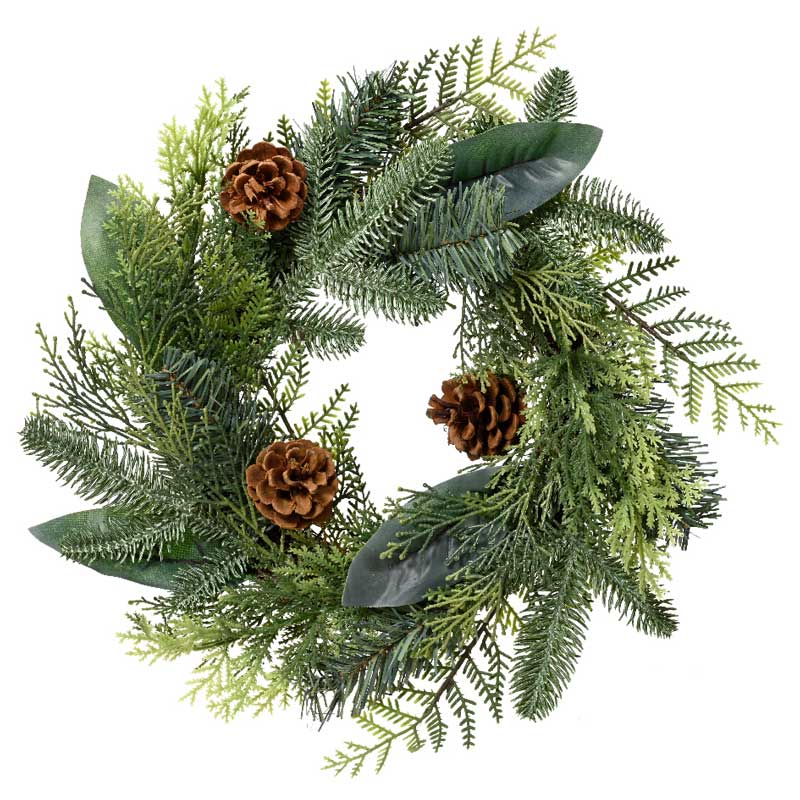 Everlands Natural Wreath with Pinecones image 0