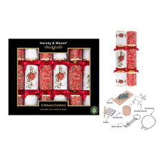 Harvey &amp; Mason 6 Deluxe Poinsettia Crackers image 0