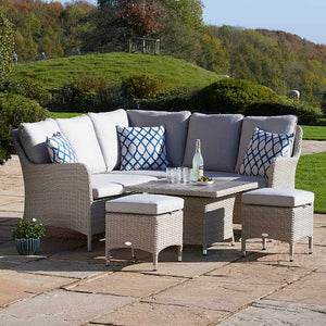 Bramblecrest Tetbury Mini Corner Sofa Set in Nutmeg with Dual Height Table &amp; 2 Stools image 1