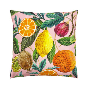 Evans Lichfield Blush Pink Citrus Outdoor Square Cushion, 43 x 43cm image 2