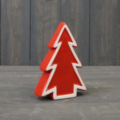 Satchville Red Ceramic Tree with White Edging image 2