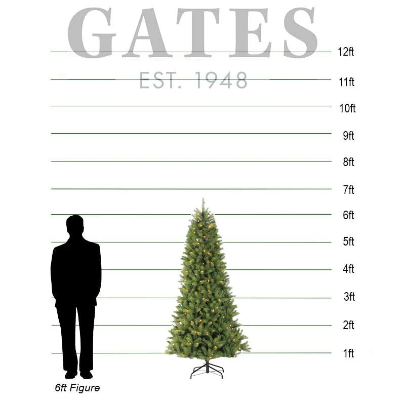 Puleo Kensington Fir Slim Pre-Lit Christmas Tree - 6.5ft