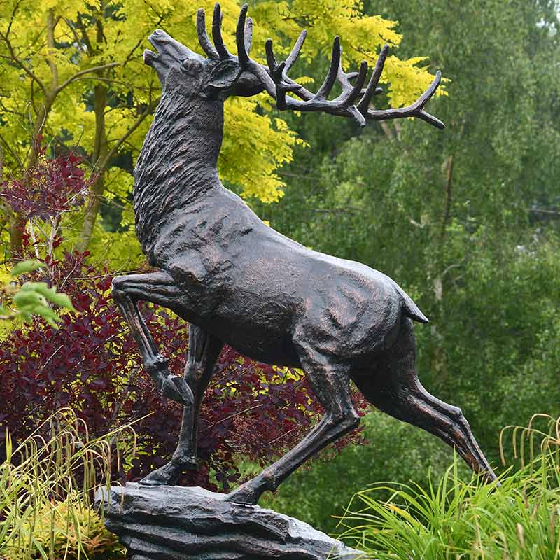 Home & Garden UK Red Deer on Rock Garden Statue image 0