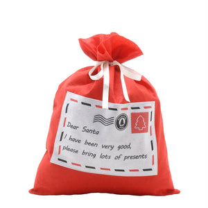 Festive Red & White Dear Santa Sack image 0