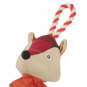 Joules Rope Heritage Tweed Fox Dog Toy image 1