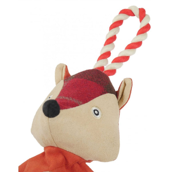 Joules Rope Heritage Tweed Fox Dog Toy image 1