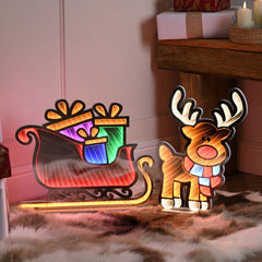 Festive Infinity Santa's Sleigh with Deer image 0