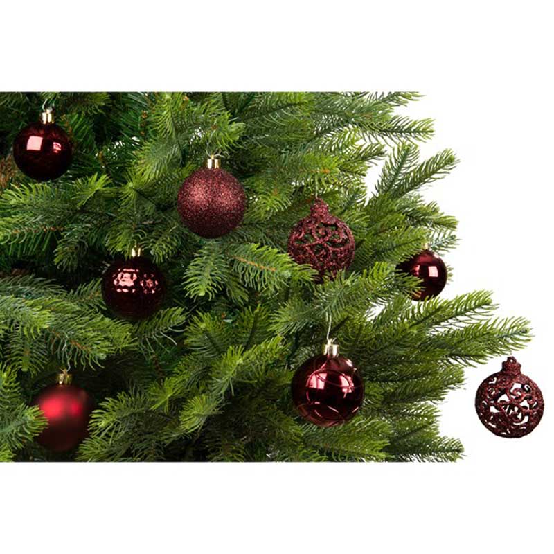 Decoris Shatterproof Baubles in Oxblood (Pack of 37) image 0