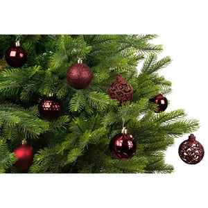 Decoris Shatterproof Baubles in Oxblood (Pack of 37) image 1
