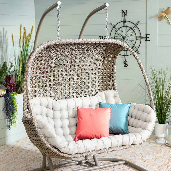 Hartman Heritage Double Hanging Egg Chair - Beech with Dove Cushion image 1