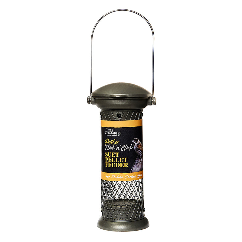 Tom Chambers Pewter Flick 'n' Click Suet Pellet Feeder image 0