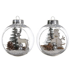 Decoris Shatterproof Transparent Bauble with Landscape - Pack of 3 (Assorted Designs) image 0