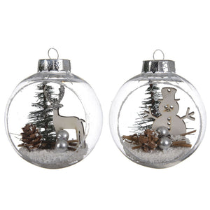 Decoris Shatterproof Transparent Bauble with Landscape - Pack of 3 (Assorted Designs) image 0