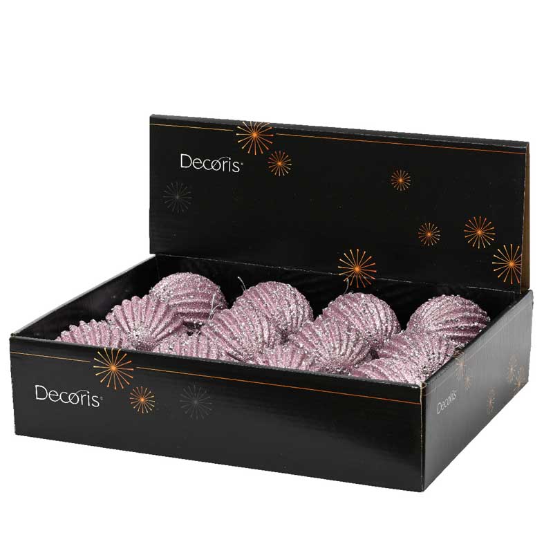 Decoris Foam Bauble in Lilac Breeze with Glitter image 0