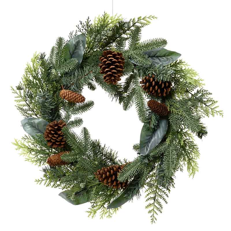 Everlands Natural Wreath with Pinecones image 0