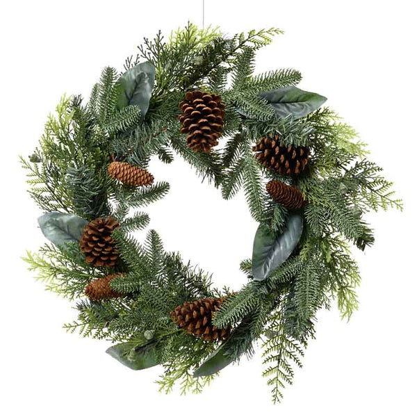 Everlands Natural Wreath with Pinecones image 0