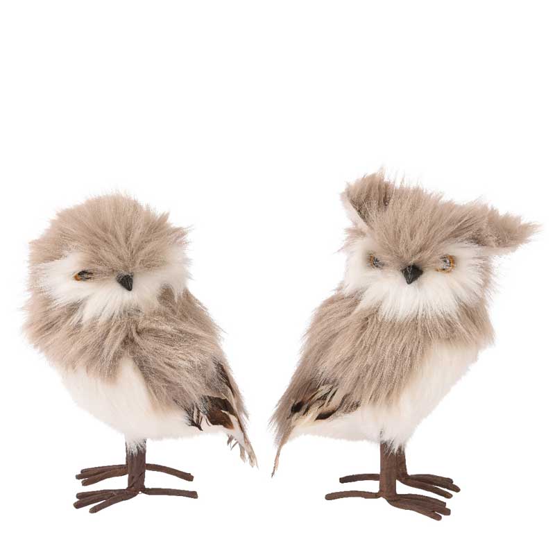 Decoris Standing Taupe Owl (Assorted Designs) image 0