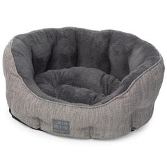 House of Paws Grey Hessian Oval Bed image 0