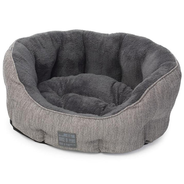 House of Paws Grey Hessian Oval Bed image 0