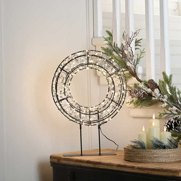 Festive Lit Black Shimmer Circle on Base image 0