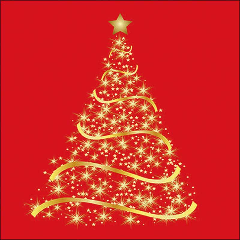 Ambiente Paper Napkins - Red Shining Tree (Pack of 20) image 0