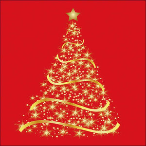 Ambiente Paper Napkins - Red Shining Tree (Pack of 20) image 0