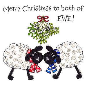 Jane Buurman Handmade Mistletoe Merry Christmas To Both Of Ewe Christmas Card image 0