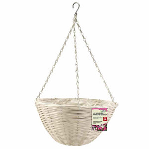 Smart Garden Seashell Faux Rattan Hanging Basket (14-inch) image 1