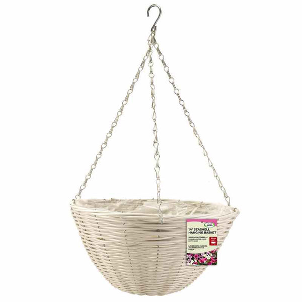 Smart Garden Seashell Faux Rattan Hanging Basket (14-inch) image 1