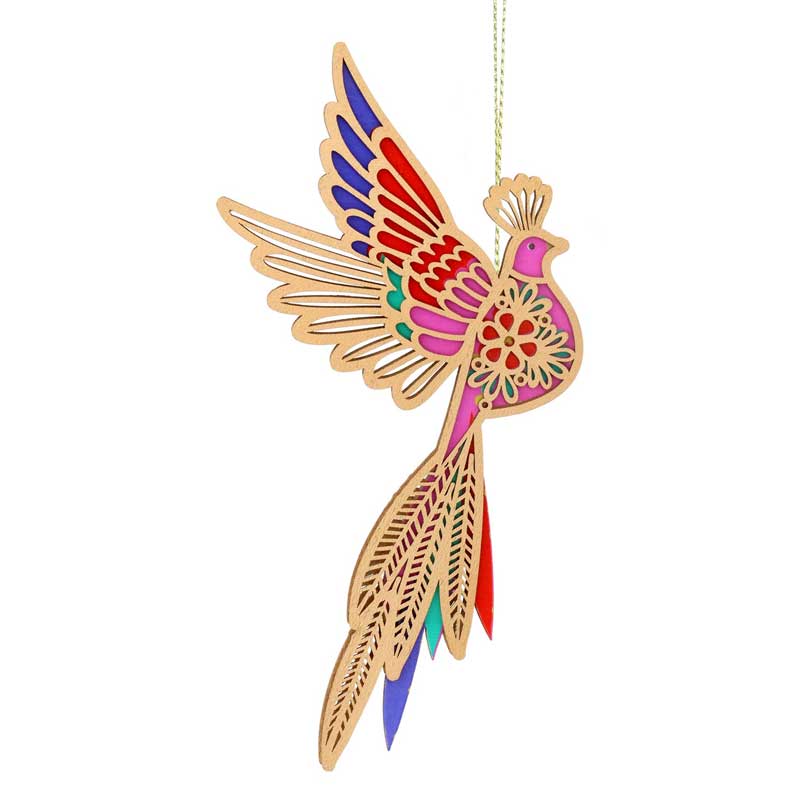 Gisela Graham Wood Flying Rainbow Bird (Assorted Designs) image 0