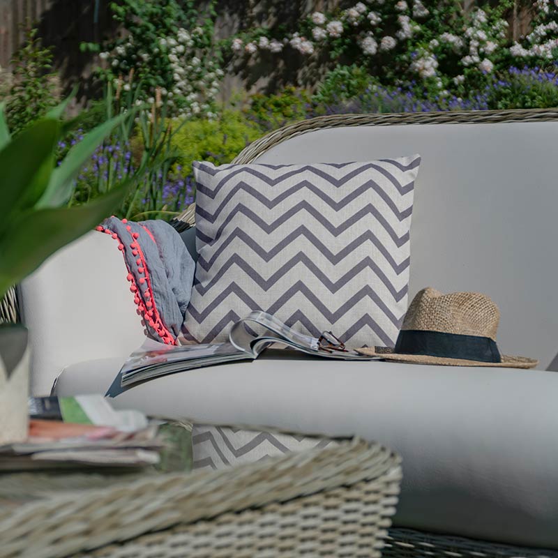 Bramblecrest Square Scatter Cushion, 45 x 45cm - Chevron Cocoa image 0