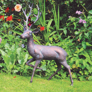 Home & Garden UK Stag and Doe Garden Statue Set image 1